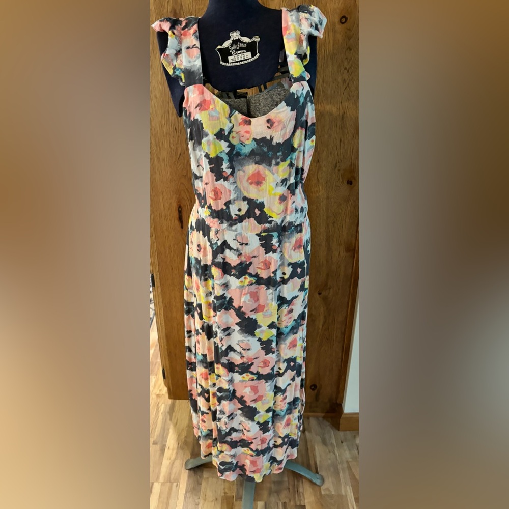 LOFT White Midi Sundress Scoop Neck Cocktail
